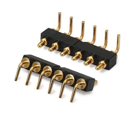 2.54mm Pitch Male 5 Pin PCB Connector สปริงโหลด Pogo Pin Connector ประเภท Dip