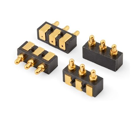 2.5mm 3 Pin Spring Loaded Pogo Pin Connector สําหรับอุปกรณ์ประกอบรถยนต์ ความดันปริมาณ 1A