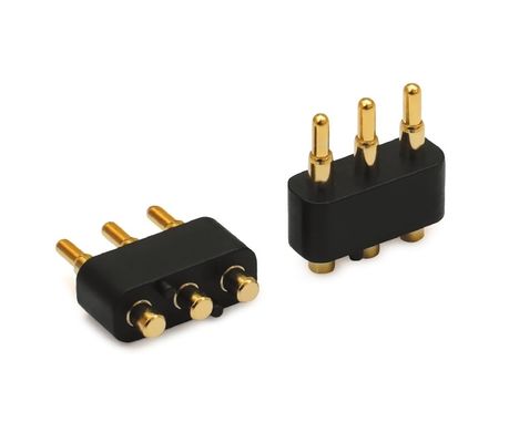 2.5mm 3 Pin Spring Loaded Pogo Pin Connector สําหรับอุปกรณ์ประกอบรถยนต์ ความดันปริมาณ 1A