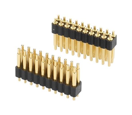 2.0 มิลลิเมตร 20 ปินปรับปรุง Pogo Pin Connector สปริงปิน Plated ทอง SMT Pogo Connector