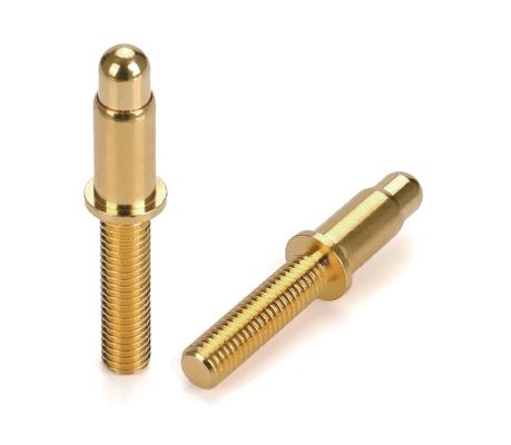 ชาย Solder 9.5mm โปโก้ Pin Connector ทองแดง 3.2mm ความสูง Spring Loaded ทองคํา