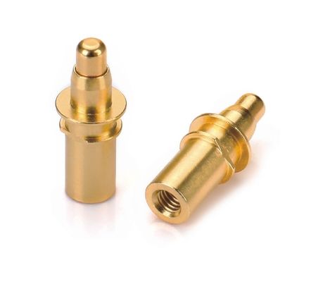 ชาย Solder 9.5mm โปโก้ Pin Connector ทองแดง 3.2mm ความสูง Spring Loaded ทองคํา