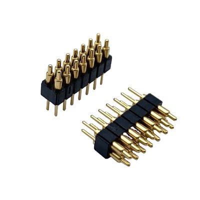 2.54mm H2.5 2x7Pin Pogo Pin Connector ทองแดง สปริงต้อนอิเล็กทรอนิกส์ตรง Dip PCB