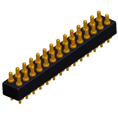 2.54mm H2.5 2x7Pin Pogo Pin Connector ทองแดง สปริงต้อนอิเล็กทรอนิกส์ตรง Dip PCB