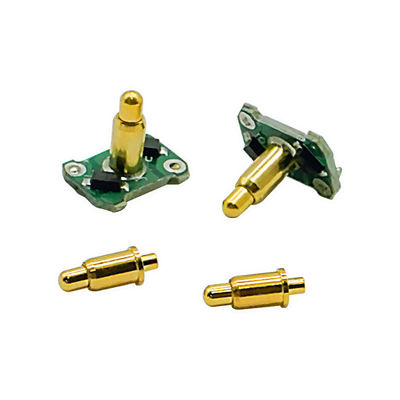 พลังงานสูง 9A แบตเตอรี่ทองแดง POGO Pin Connector ผ่านหลุม PCB สปริงบรรทุกสปริง