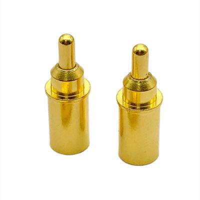 พลังงานสูง 9A แบตเตอรี่ทองแดง POGO Pin Connector ผ่านหลุม PCB สปริงบรรทุกสปริง
