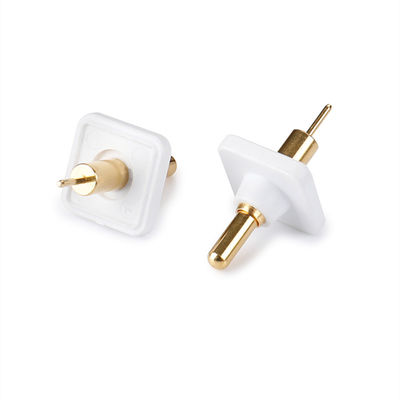 พลังงานสูง 9A แบตเตอรี่ทองแดง POGO Pin Connector ผ่านหลุม PCB สปริงบรรทุกสปริง