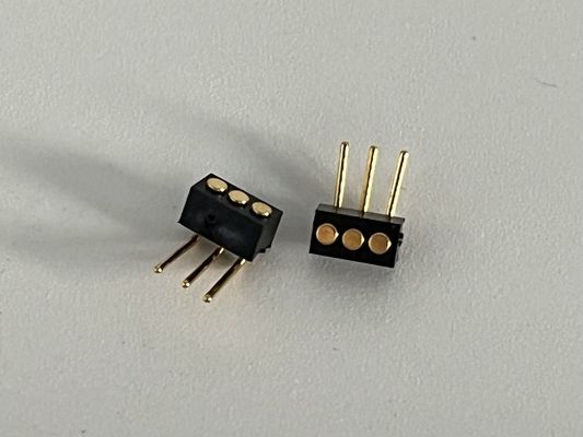1.27 มม 3pin มุมขวา Dip ประเภทททองแดง สปริงชุดแม่เหล็ก Pogo Pin Connector