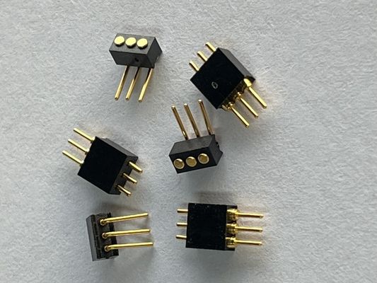 1.27 มม 3pin มุมขวา Dip ประเภทททองแดง สปริงชุดแม่เหล็ก Pogo Pin Connector