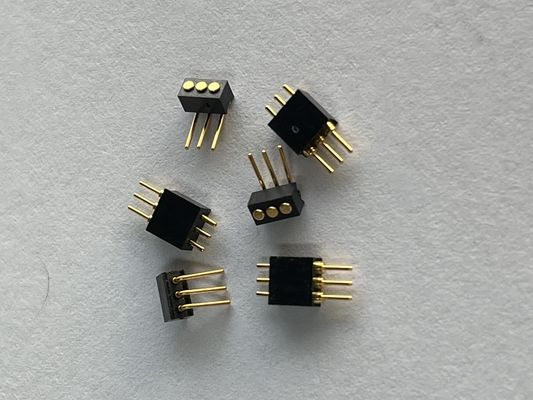 1.27 มม 3pin มุมขวา Dip ประเภทททองแดง สปริงชุดแม่เหล็ก Pogo Pin Connector