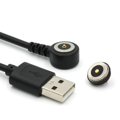 2 ปิน มักเนติก Pogo Pin Connector Cable To Usb ประเภท A M สีขาว