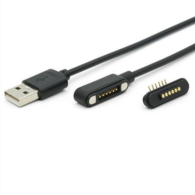 IP67 PCB กันน้ํา ผู้หญิง Pogo Pin Connector คาเบิ้ลแม่เหล็กด้วยทอง Flash Plating และ 50mohm Max การต่อต้านการติดต่อ