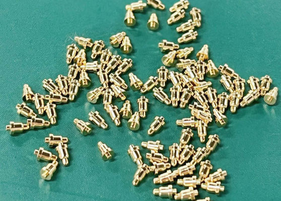 ชายสปริงจุสตางค์ทอง Plated สําหรับ 3.00 มิลลิเมตร Pogo Pin Connectors ระยะอุณหภูมิ -40 °C- 105 °C