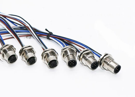 M12 ซีรีส สายวงจรเชื่อม โซค็อต 12 ปิน หลังสกรูแพนลท์การติดตั้ง