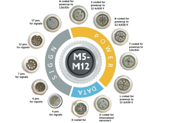 M12 ซีรีส สายวงจรเชื่อม โซค็อต 12 ปิน หลังสกรูแพนลท์การติดตั้ง