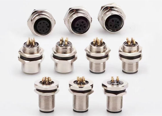 M12 ซีรีส สายวงจรเชื่อม โซค็อต 12 ปิน หลังสกรูแพนลท์การติดตั้ง