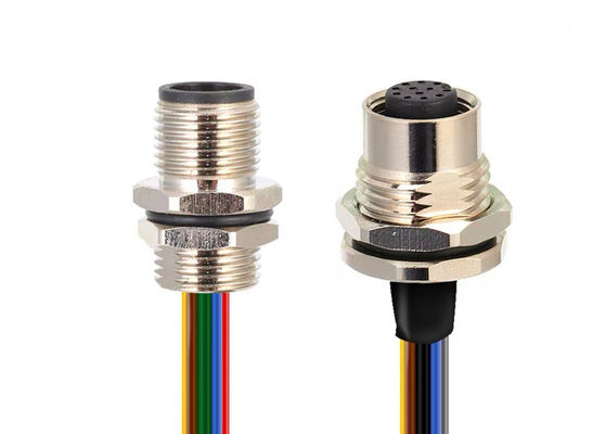 M12 ซีรีส สายวงจรเชื่อม โซค็อต 12 ปิน หลังสกรูแพนลท์การติดตั้ง