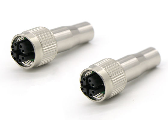 สายประสานโค้ดวงกลม M12 X หญิง 8 ปิน โซกิตโล่ยาวสําหรับ Cat6a