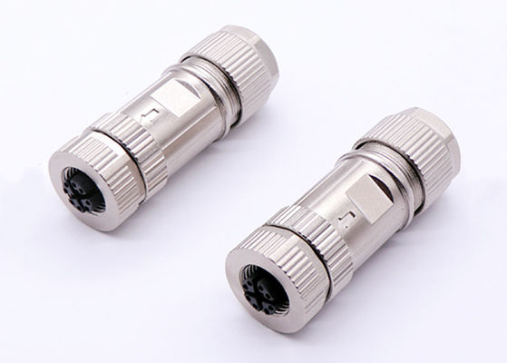 เครื่องเชื่อมโค้ด X แบบกลม M12 เครื่องเชื่อม Ethernet 8 ปิน ชาย หญิง โปลก เครื่องเชื่อม สกรู