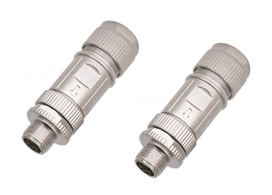 สายประสานสายกลมผสมซีนก Shell M12 8 Pin Male Ethernet Connector Assembly