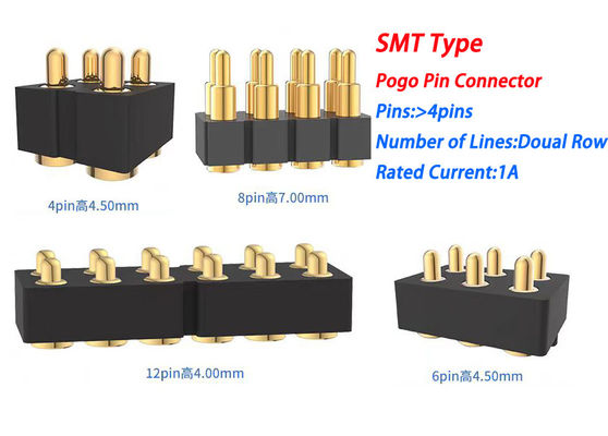 6pin หญิง Pogo Pin Connector และสปริงติดต่อ Connector สําหรับ Smd PCB ปรับปรุง