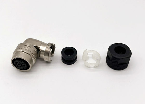 การล็อคแบบสัมผัสเดียว CM10 เครื่องเชื่อมวงกลม 2 Pin 10 Pin มุมขวา Crimp Wire Plug