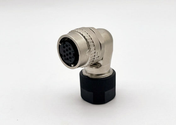 การล็อคแบบสัมผัสเดียว CM10 เครื่องเชื่อมวงกลม 2 Pin 10 Pin มุมขวา Crimp Wire Plug