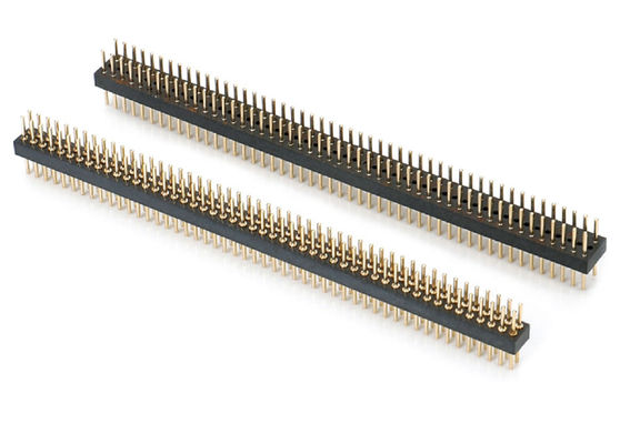 2.0 มิลลิเมตร เพศหมุน Pin Header สองแถว PCB Connector เครื่องหมุน Pin Header