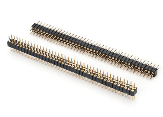 2.0 มิลลิเมตร เพศหมุน Pin Header สองแถว PCB Connector เครื่องหมุน Pin Header