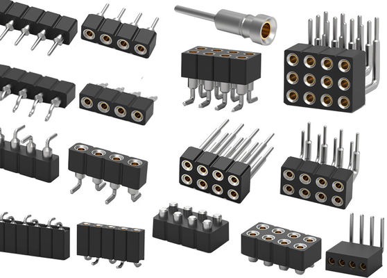 คอนเนกเตอร์หัว PCB รอบสองแถว หัวเมีย 1.27 มม. 2.0 มม. 2.54 มม.