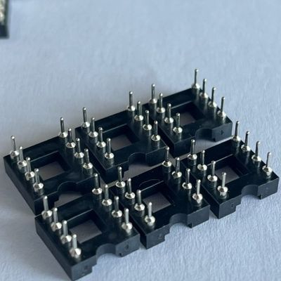2.54mm 8 Pin IC Socket Connector หญิง สายตรง Pin Head PBT วัสดุกันไฟ สีดํา