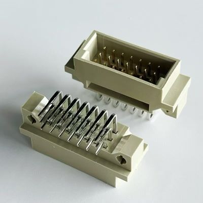 2.54mm Din 41612 เครื่องเชื่อม 21 ตําแหน่งมุมขวาชาย 3x7Pin เครื่องเชื่อม Eurocard