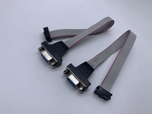 D-sub DB9 ถึง FC-10p 2.54 มิลลิเมตร สายคลุมแผ่นชาย หญิง ถึง 10 สายเชื่อม IDC 26 ปิน