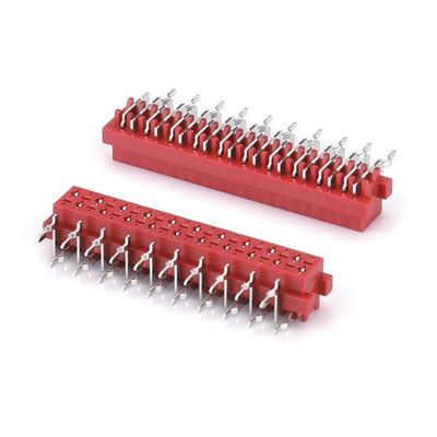 1.27mm สีแดง IDC Socket Micro Match IDC 4/6/8/10/12/16/20/24 pin SMT เครื่องเชื่อมสตรี