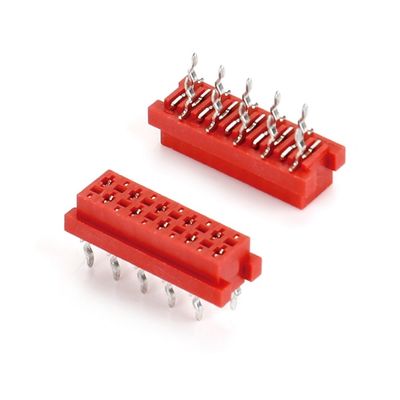 2.54mm Pitch IDC Plug PCB Connector สายตรง TYPE ไมโครแมชช์ สายแดง