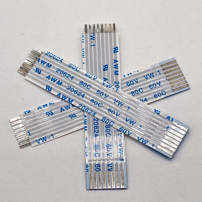 UL20624 1.25 มม 8Pin FFC สายเทียม 80C 60V 100 มม สายเทียมยืดหยุ่น