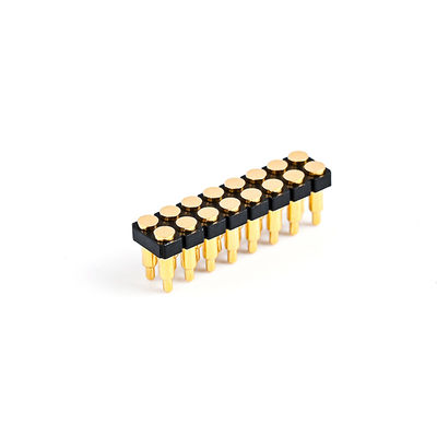 2.54mm 16P Pogo Pin Connector SMT ประเภททองคํา Plated ทองแดง Spring Loaded Pogo Pins