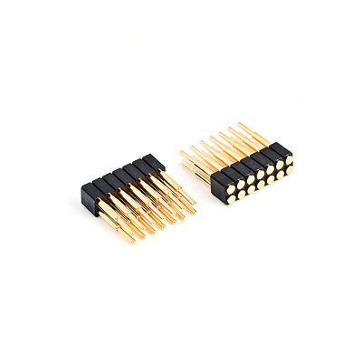 2.54mm 16P Pogo Pin Connector SMT ประเภททองคํา Plated ทองแดง Spring Loaded Pogo Pins