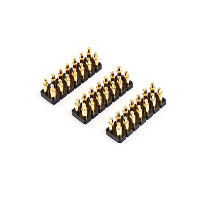 2.54mm 16P Pogo Pin Connector SMT ประเภททองคํา Plated ทองแดง Spring Loaded Pogo Pins