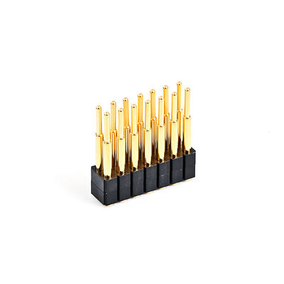 2.54mm 16P Pogo Pin Connector SMT ประเภททองคํา Plated ทองแดง Spring Loaded Pogo Pins