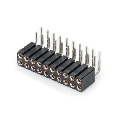 2.54mm Double Row H7.0mm SMT PCB ทองแดง เครื่องแปรรูปกลม สายต่อหัวสตรี PA6T สีดํา