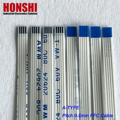 เครื่องเชื่อม Flat Flex AWM 20624 0.5mm Pitch 4 Pin Flexible Flat Ribbon Cable ประกอบการ