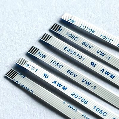 6 ปิน FFC Flat Cable Custom Awm 20706 105c 60v Vw-1 0.5mm Pitch 8 10 64P FFC FPC Cable สายไฟฟ้า