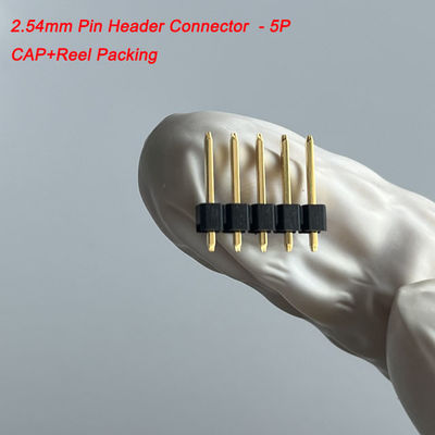 2.54mm Pitch Pin Header Connector 5 Pin Straight With Cap Board To Board Connector เครื่องเชื่อมต่อที่ติดกับกระดาน