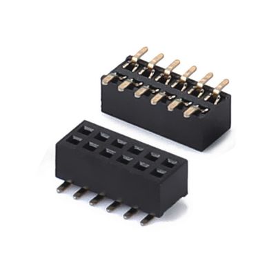 1.0 หัวสตรี Dip Double Row Straight PA6T สีดํา 2pin-100pin Board To Board เครื่องเชื่อม