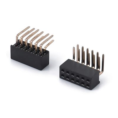 1.0 หัวสตรี Dip Double Row Straight PA6T สีดํา 2pin-100pin Board To Board เครื่องเชื่อม