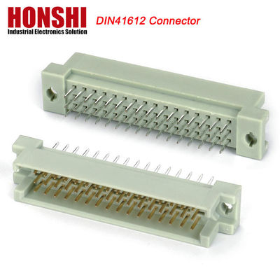 Euro Din 41612 เครื่องเชื่อม 3 แถว Plug Header ชาย เครื่องเชื่อม Eurocard 48 Pin มุมขวา