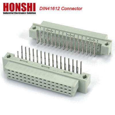 Euro Din 41612 เครื่องเชื่อม 3 แถว Plug Header ชาย เครื่องเชื่อม Eurocard 48 Pin มุมขวา