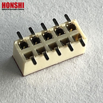 เครื่องเชื่อมหัวหน้าหญิง คอนเนคเตอร์แถวสอง ขาว 2.54mm H7.1 10p SMT ประเภท PA6T PCB Board