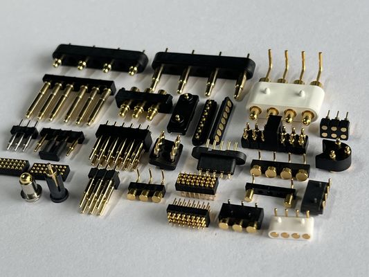 ขั้วต่อ Pogo แม่เหล็กแบบสปริงโหลด SMT SMD ที่ปรับแต่งได้ 2 4 5 6 8 10MM พร้อมสปริง C6801 SUS304